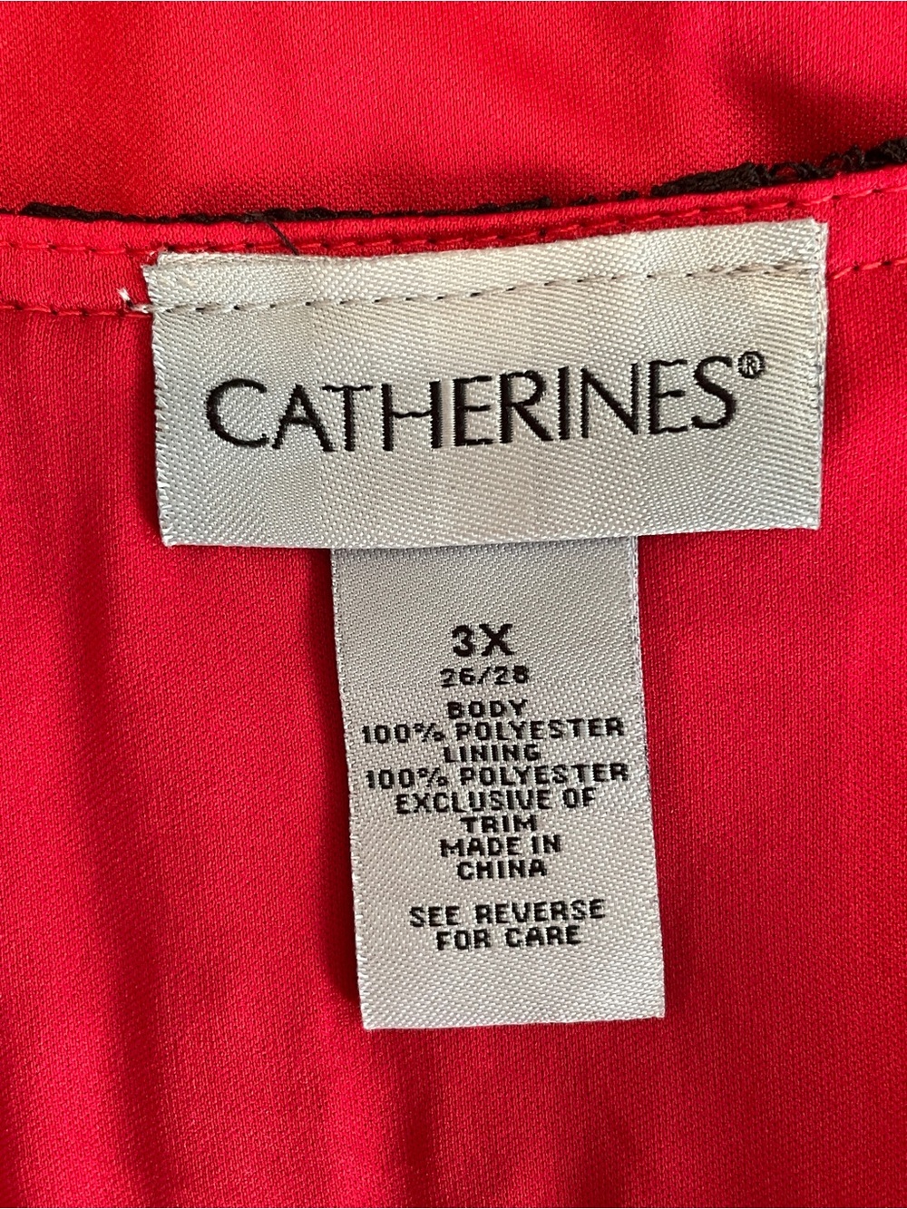 Catherine’s Black Lace Overlay Tunic with Red Underlayer - Picture 14 of 16